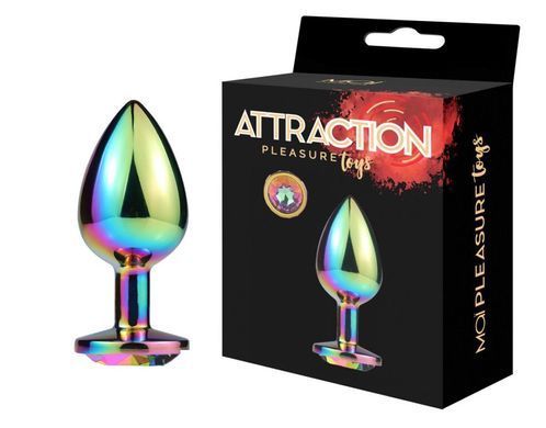 Металлическая анальная пробка MAI Attraction Toys №74 Rainbow SO6040 фото