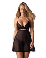 Бебі-дол Obsessive Nutris babydoll & thong, M/L, імітація ліфа та спіднички, стрінги в комплекті SX1164 фото