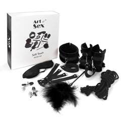 Набір БДСМ Art of Sex - Soft Touch BDSM Set, 9 предметів, Чорний