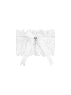 Ажурная подвязка Obsessive Amor Blanco garter, white SO7683 фото
