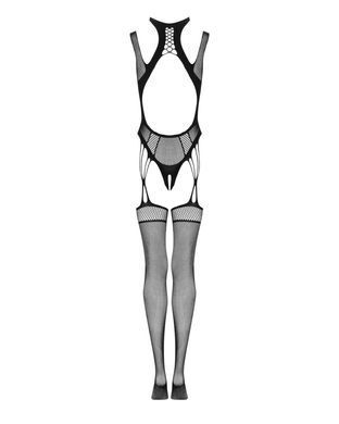 Ажурний бодістокінг з отворами Obsessive Bodystocking G327 black S/M/L, чорний, комбінезон, з доступ SO7248 фото