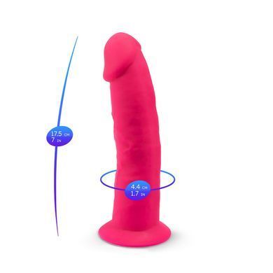 Фалоімітатор SilexD Henry Pink (MODEL 2 size 7.5in), двошаровий, силікон + Silexpan, діаметр 4,8 см SO3368 фото