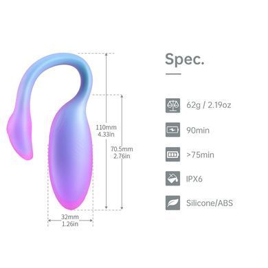 Смарт-виброяйцо Magic Motion Flamingo Max Blue 2 в 1: виброяйцо и тренажер Кегеля, 10 режимов SX3227 фото