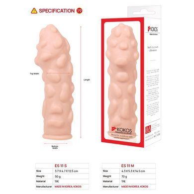 Насадка на член Kokos Extreme Sleeve 011 размер M, утолщающая, стимулирующий рельеф SO2491 фото