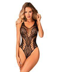 Бодістокінг з вирізами Obsessive B138 teddy S/M/L, black, з доступом SO7685 фото