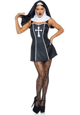(SALE) Костюм черниці Leg Avenue Naughty Nun XS, сукня, головний убір SO8549 фото