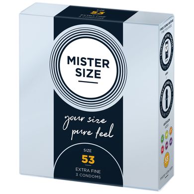 Презервативи Mister Size - pure feel - 53 (3 condoms), товщина 0,05 мм SO8034 фото