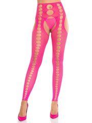 Колготки Leg Avenue Seamless Opaque Footless Suspender Hose One Size Neon Pink SX2764 фото