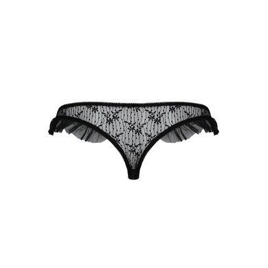 Трусики с оборками DONIA THONG black XXL/XXXL - Passion Exclusive PS25903 фото
