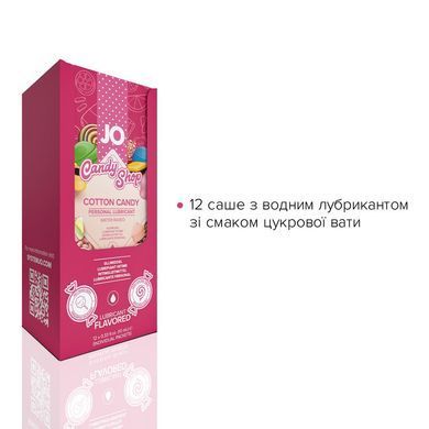 Набор лубрикантов Foil Display Box &ndash; JO H2O Lubricant &ndash; Cotton Candy &ndash; 12 x 10ml SO6162 фото