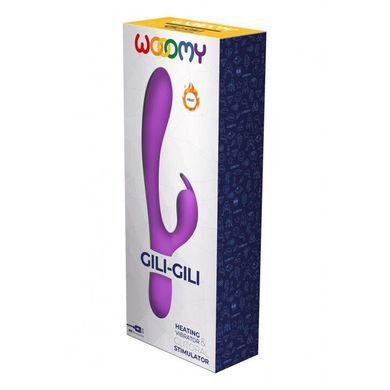 Вібратор-кролик Wooomy Gili-Gili Vibrator with Heat Purple, відросток з вушками, підігрів до 40&deg;С SO7412 фото