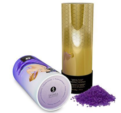 Пенящаяся соль для ванны Shunga Dead Sea salt Oriental Crystals &mdash; Exotic Fruits (500 г), соль Мертво SO6895 фото