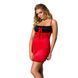 Сорочка приталена з відкритою спиною Passion LENA CHEMISE 4XL/5XL, red, трусики PS1028 фото 1