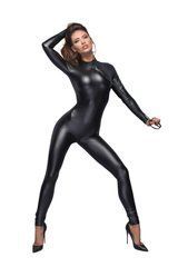 Комбинезон Noir Handmade F162 Powerwetlook overall with leash and two-way zipper, XXL, мокрый эффект SX0045 фото