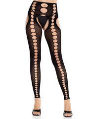 Колготки Leg Avenue Seamless Opaque Footless Suspender Hose One Size Black SX2765 фото