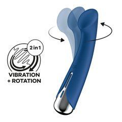 Вибратор с ротацией Satisfyer Spinning G-Spot 1 Blue, плоская площадка для стимуляции точки G SX0556 фото