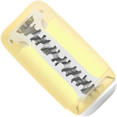 Мастурбатор TENGA PUFFY Custard Yellow, ультрам&rsquo;який матеріал, багаторазовий, наскрізний SX1328 фото