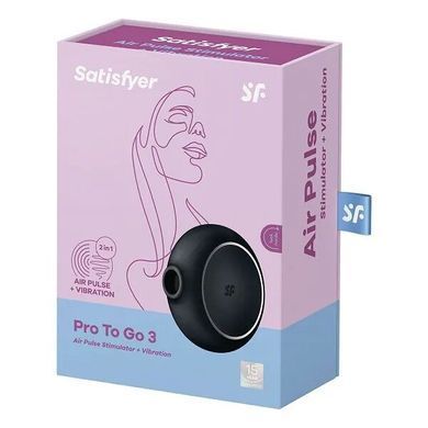 Вакуумний стимулятор із вібрацією Satisfyer Pro To Go 3 Black SO6989 фото