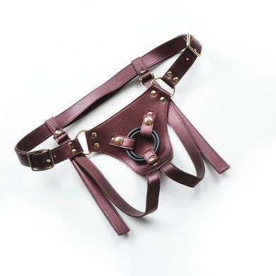 Трусики для страпона Strap-On-Me Harness Generous Blue, One Size, искусственная кожа, регулируемые ремни, сменные крепления для ди SX0673 фото