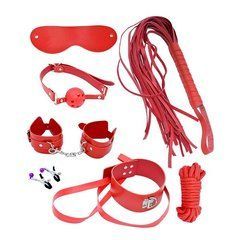 Набір MAI BDSM STARTER KIT N&ordm;75: батіг, кляп, наручники, маска, нашийник з повідцем, мотузка, затиск SO5004 фото