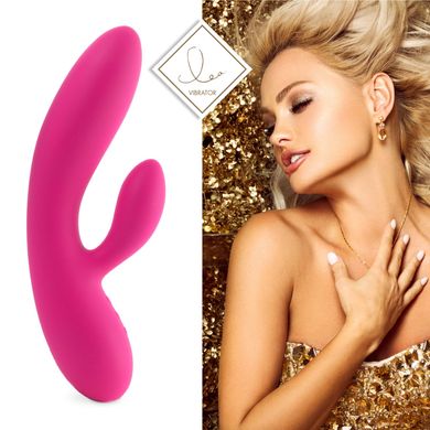 Гнучкий вібратор кролик з двома моторами FeelzToys Lea Rabbit Vibrator Rubine Red SO4432 фото