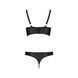 Комплект из эко-кожи с люверсами и ремешками Malwia Bikini black L/XL &mdash; Passion, бра и трусики SO5762 фото 4