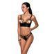 Комплект из эко-кожи с люверсами и ремешками Malwia Bikini black L/XL &mdash; Passion, бра и трусики SO5762 фото 1