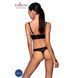 Комплект из эко-кожи с люверсами и ремешками Malwia Bikini black L/XL &mdash; Passion, бра и трусики SO5762 фото 2