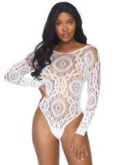 Боди Leg Avenue Snap crotch thong back teddy White M/L SO9134 фото