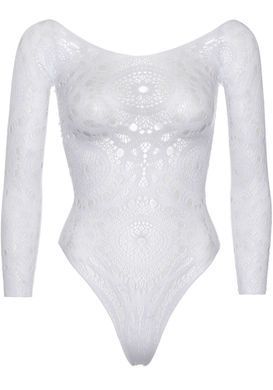 Боди Leg Avenue Snap crotch thong back teddy White M/L SO9134 фото