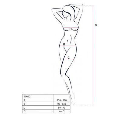 Бодистокинг Passion BS020 white, комбинезон, фантазийный узор PBS020W фото