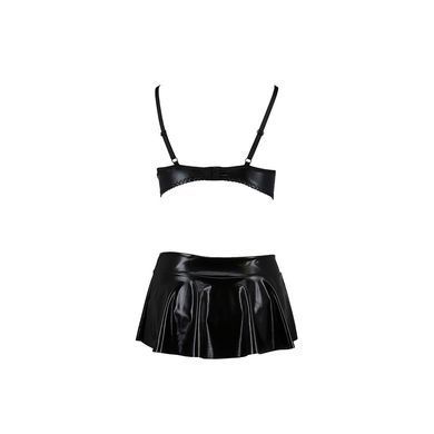 Комплект білизни під латекс Passion DEBY SET XXL/XXXL, black, ліф, міні-спідничка, стрінги PS25703 фото