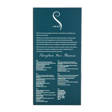 Багатофункціональний вібратор з вакуумною стимуляцією Swan The Monarch Teal SO8905 фото