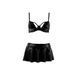 Комплект білизни під латекс Passion DEBY SET XXL/XXXL, black, ліф, міні-спідничка, стрінги PS25703 фото 3