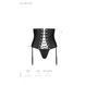 Пояс-корсет из экокожи Celine Set black L/XL &mdash; Passion: шнуровка, съемные пажи для чулок, стринги SO6409 фото 7