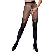 Колготки с открытым доступом, двойная плотность TIOPEN 012 black 1/2 (20/40 den) &mdash; Passion SO5814 фото