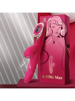 Вибратор-кролик с вакуумной стимуляцией и вращающимся стволом KISTOY A-King Max Red SO4956 фото