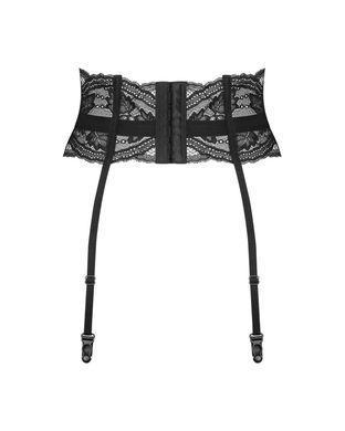 Пояс для чулок Obsessive Nutris garter belt, M/L, кружевной, с длинными пажами SX1173 фото