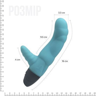 Вібратор рельєфний Adrien Lastic Cyclone Blue зі стимуляцією точки G, два мотори AD10795 фото