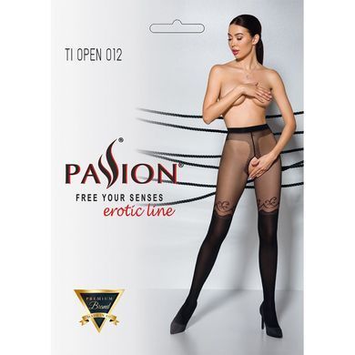 Колготки с открытым доступом, двойная плотность TIOPEN 012 black 1/2 (20/40 den) &mdash; Passion SO5814 фото