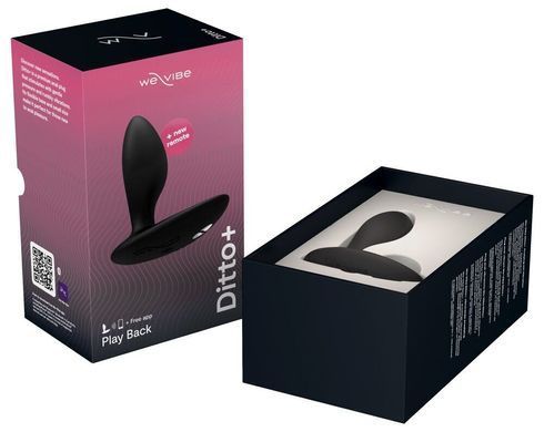 Анальна смарт-вібропробка We-Vibe Ditto+ Satin Black з пультом ДК SX2147 фото