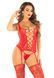 Комплект кружевной Leg Avenue Cami Garter One Size, Red, корсет с чулками и стрингами SX1742 фото 2
