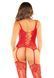 Комплект кружевной Leg Avenue Cami Garter One Size, Red, корсет с чулками и стрингами SX1742 фото 3