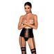 Пояс-корсет з екошкіри Passion CELINE SET S/M, black, шнурівка, знімні пажі для панчіх, стрінги SO6410 фото 1