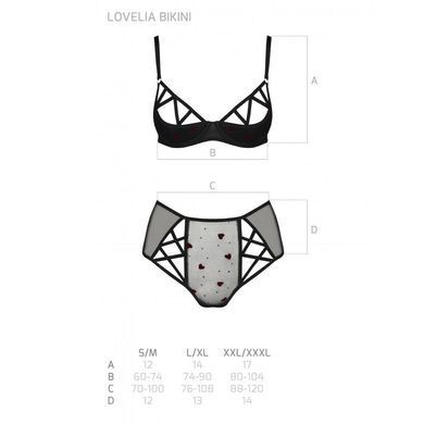 Эротический комплект с рисунком LOVELIA BIKINI black L/XL - Passion SO4747 фото