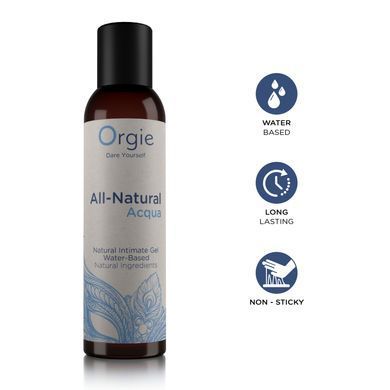 Лубрикант на водній основі Orgie All Natural Acqua, 150 мл, нелипкий, гладенький, натуральний склад SX1495 фото