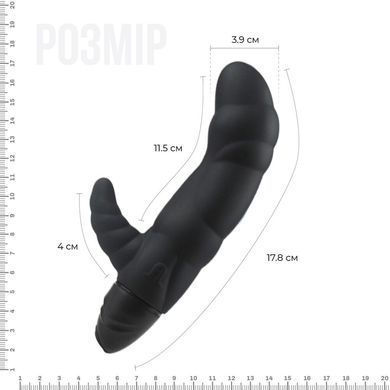 Вібратор рельєфний Adrien Lastic Typhoon Black зі стимуляцією точки G, два мотори AD10819 фото