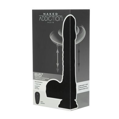 Вібро-фалоімітатор з ротацією та пульсацією Naked Addiction 8.6&Prime; Noir, з пультом ДК SO8907 фото