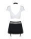 Еротичний костюм секретарки Obsessive Secretary suit 5pcs black S/M, чорно-білий, топ, спідниця, стр SO7306 фото 6