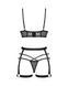 Комплект Obsessive Blomentis 3-pcs set, M/L, мягкий лиф, стринги со стрепами, пояс с гартерами SX1034 фото 4